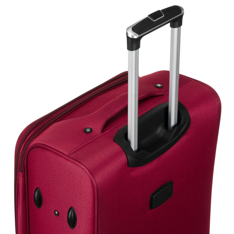 Duża walizka z wytrzymałej tkaniny poliestrowej w czerwono-niebieskim kolorze - Peterson