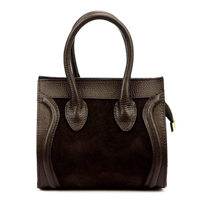 Vera Pelle damski mały kuferek skóra naturalna torebka na ramię z paskiem