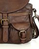MARCO MAZZINI Skórzana torebka listonoszka z kieszeniami safari handmade bag brąz