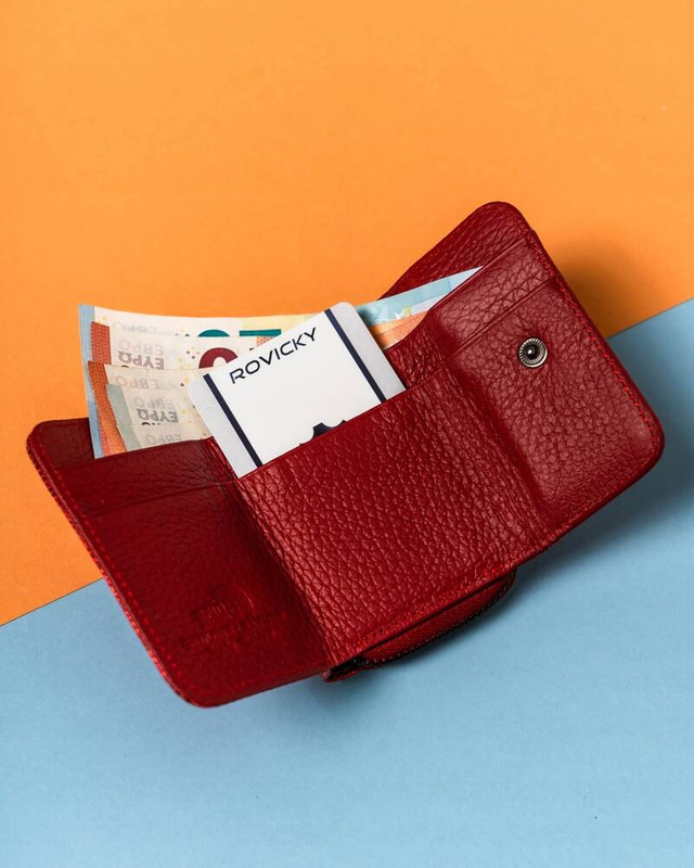 Mały błyszczący portfel damski Lorenti z RFID