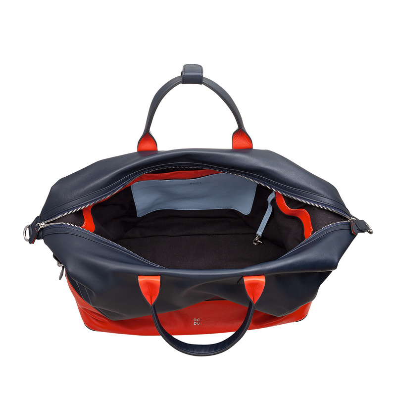 DuDu Skórzana duża torba podróżna weekendowa z paskiem dopinanym