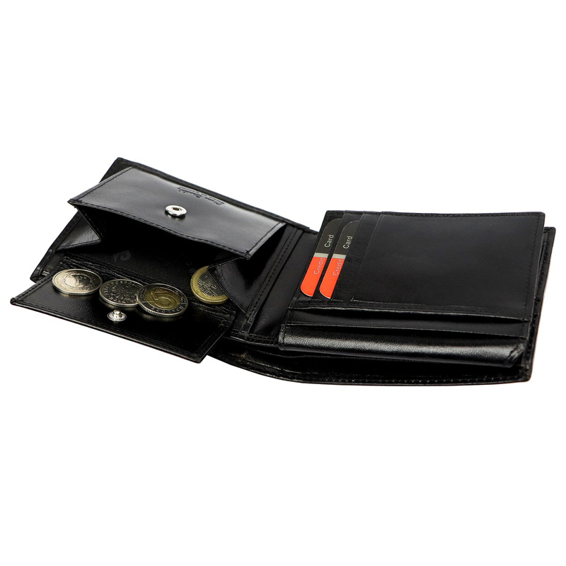 Pierre Cardin męski portfel skóra naturalna poziomy składany RFID