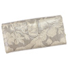 Gregorio podłużny damski portfel duży skóra naturalna kwiatowy wzór