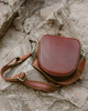Torba skórzana na dwa zamki crossbody camera bag - MARCO MAZZINI brązowy