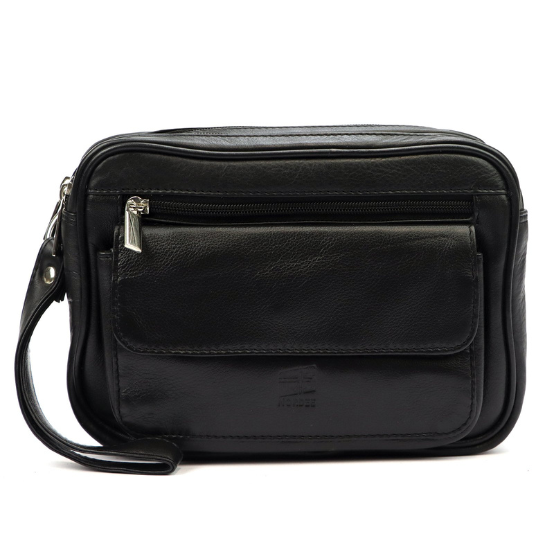 Nordee męska saszetka skóra naturalna torba do ręki z kieszeniami