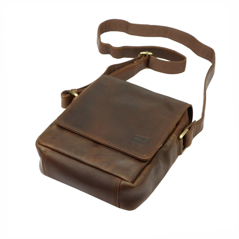 Nordee Miejska pojemna Saszetka męska z naturalnej skóry przez ramię