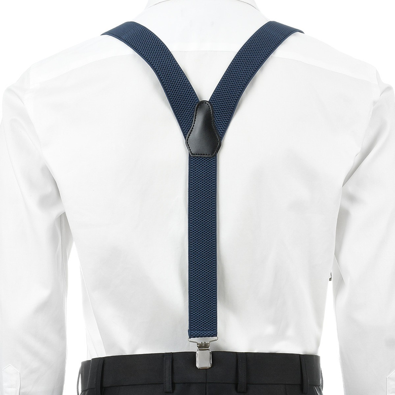 Szelki do spodni męskie eleganckie mocne V granatowe SZ2