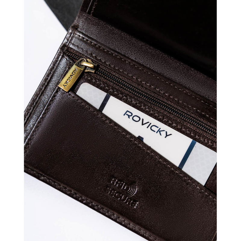 Skórzany męski portfel Rovicky N74-RVT RFID