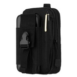 Czarna saszetka do paska wykonana z wytrzymałego poliestru - Rovicky