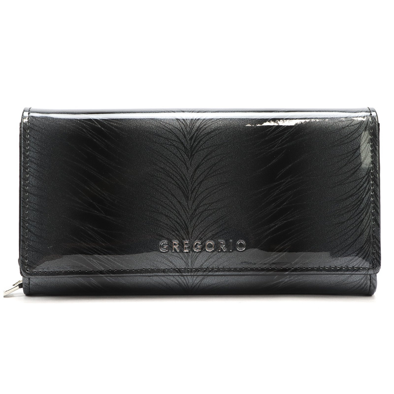 Gregorio damski portfel skóra naturalna podłużna klasyczna portmonetka
