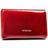 Lakierowany, czerwony portfel damski zamykany na zatrzask - Peterson