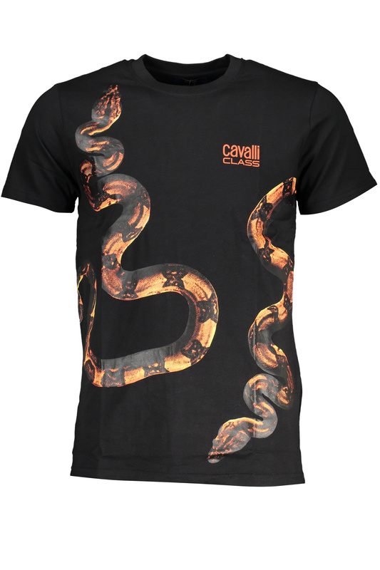 T-SHIRT M�SKI Z KR�TKIM R�KAWEM KLASY CAVALLI CZARNA