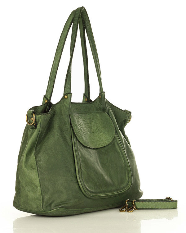 MARCO MAZZINI Torebka skórzana shopper bag ispirato dalla natura brąz