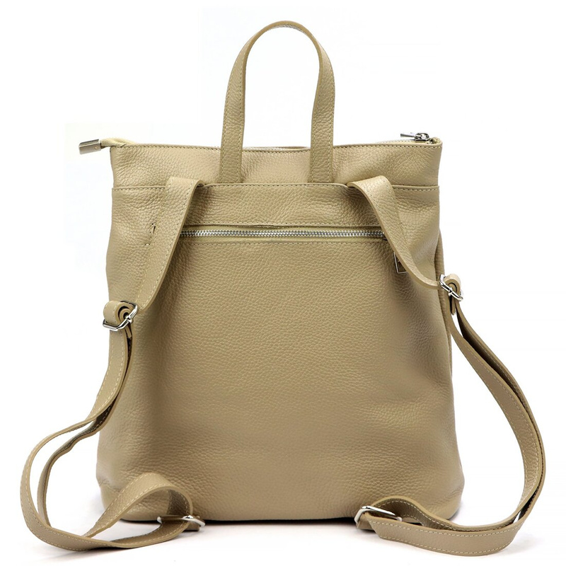 Luka Skórzany damski miejski plecak na ramię z kieszeniami pojemny