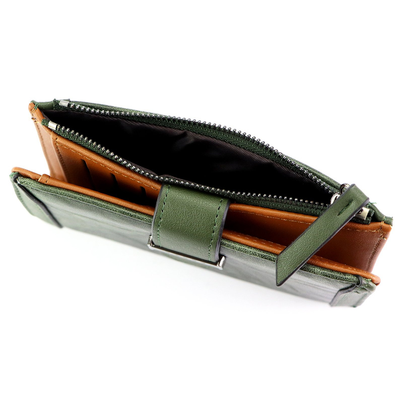 Pionowy duży elegancki Damski portfel ze skóry ekologicznej marki Eslee