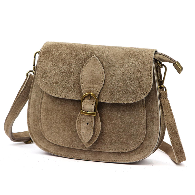 Luka Klasyczna Zamszowa damska listonoszka skórzana przez ramię z kieszenią