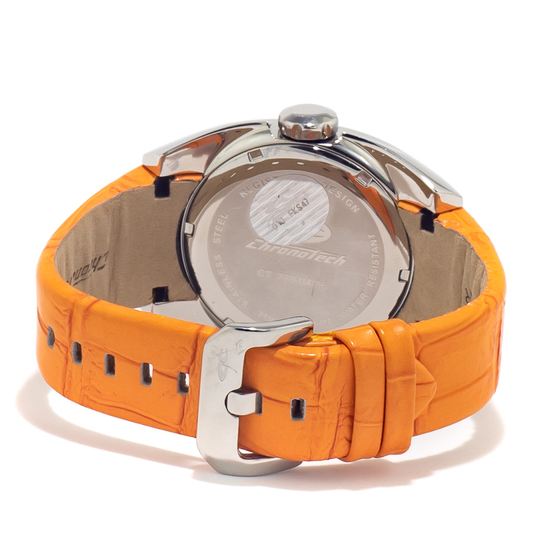 Zegarek CHRONOTECH CT7704M-06. Kwarcowy, Kolor pomarańczowy. Mężczyzna.