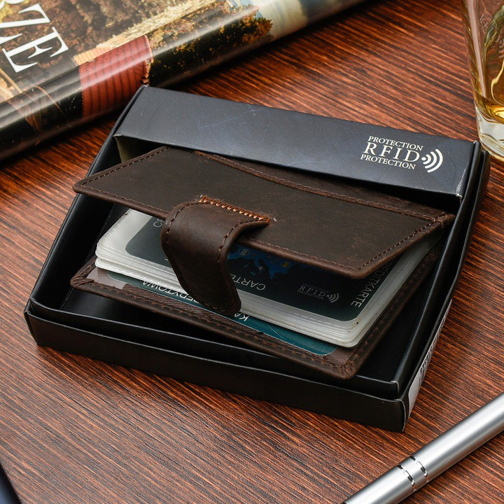 Etui na dokumenty karty skórzane slim Beltimore Jasny  brąz G78