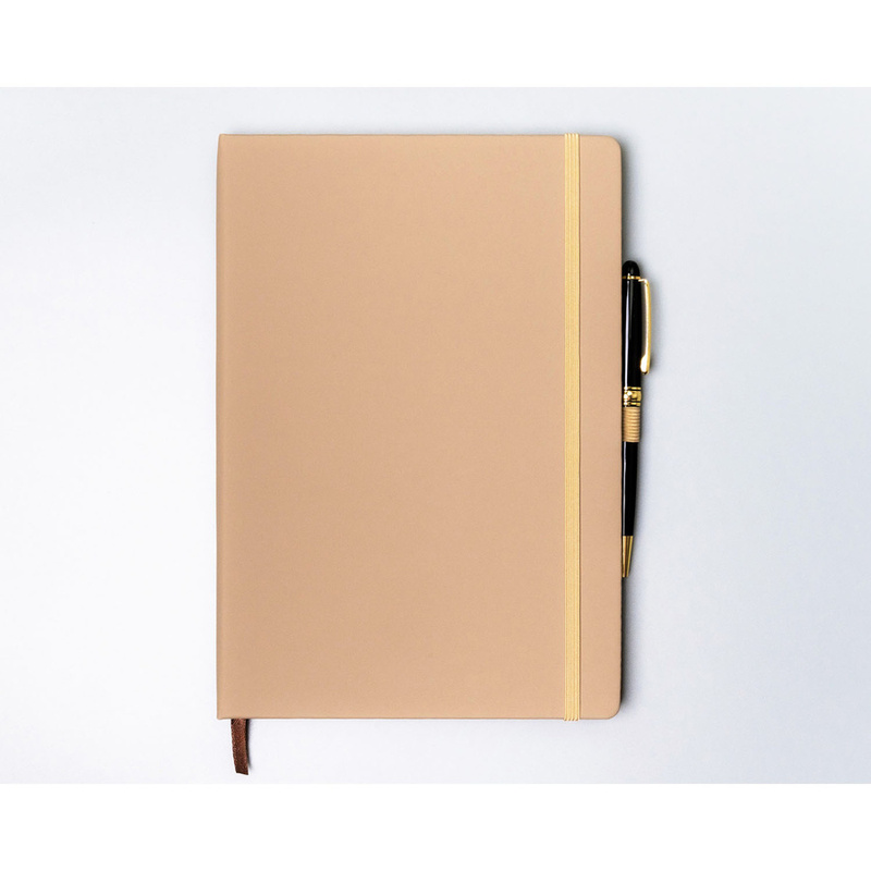 Notes w twardej oprawie w kolorze khaki zadrukowany w linie - Peterson