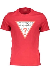 GUESS JEANS MĘSKI T-SHIRT Z KRÓTKIM RĘKAWEM CZERWONY