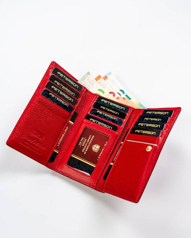 Skórzany damski portfel Peterson PTN 55020-SGN