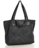 Torba damska pleciona shopper & shoulder leather bag - MARCO MAZZINI czarna