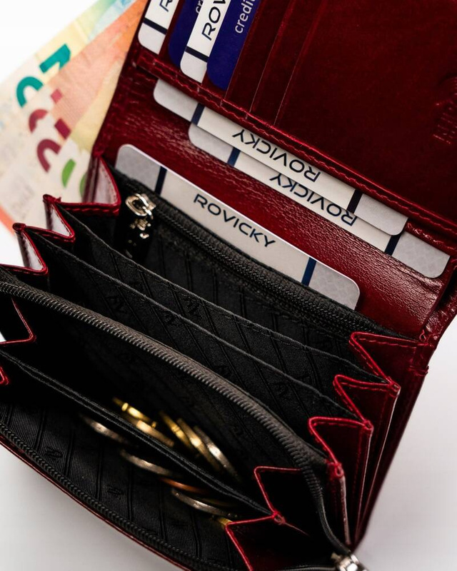 Kompaktowy damski portfel skórzany z RFID Rovicky
