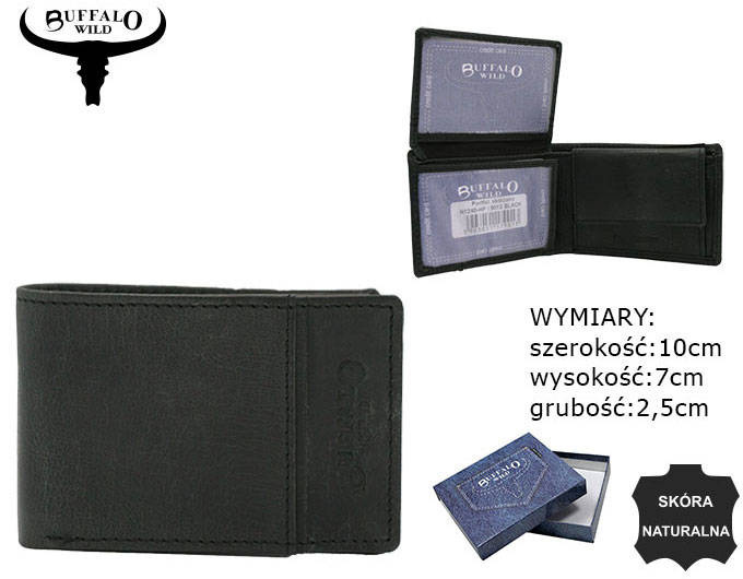 Mały skórzany portfel męski Buffalo Wild z RFID