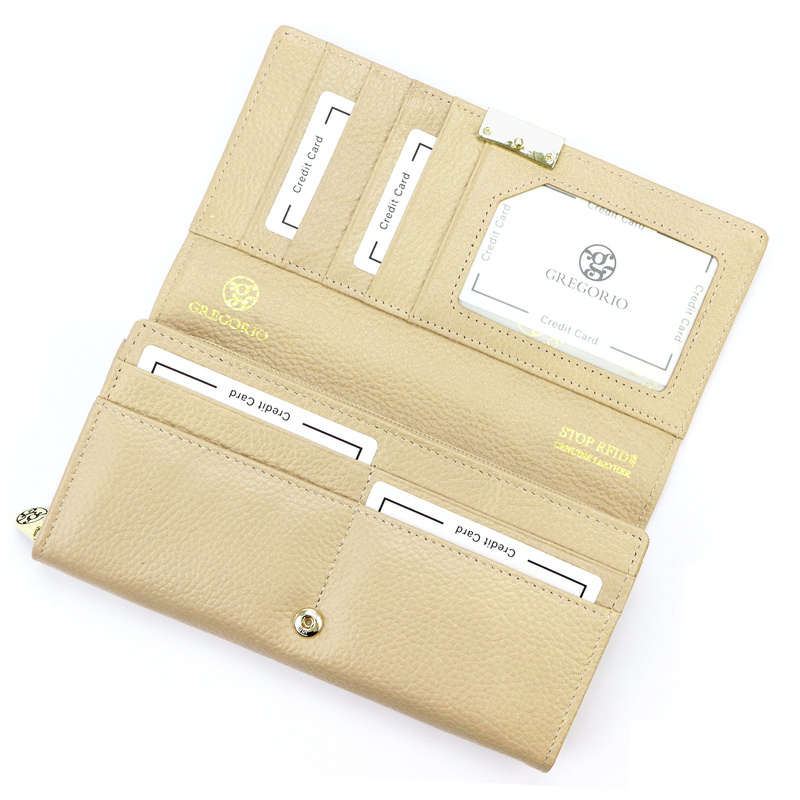 Duży Skórzany elegancki damski portfel od Gregorio