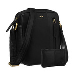 Czarna listonoszka męska ze skóry naturalnej zamykana suwakiem - Peterson