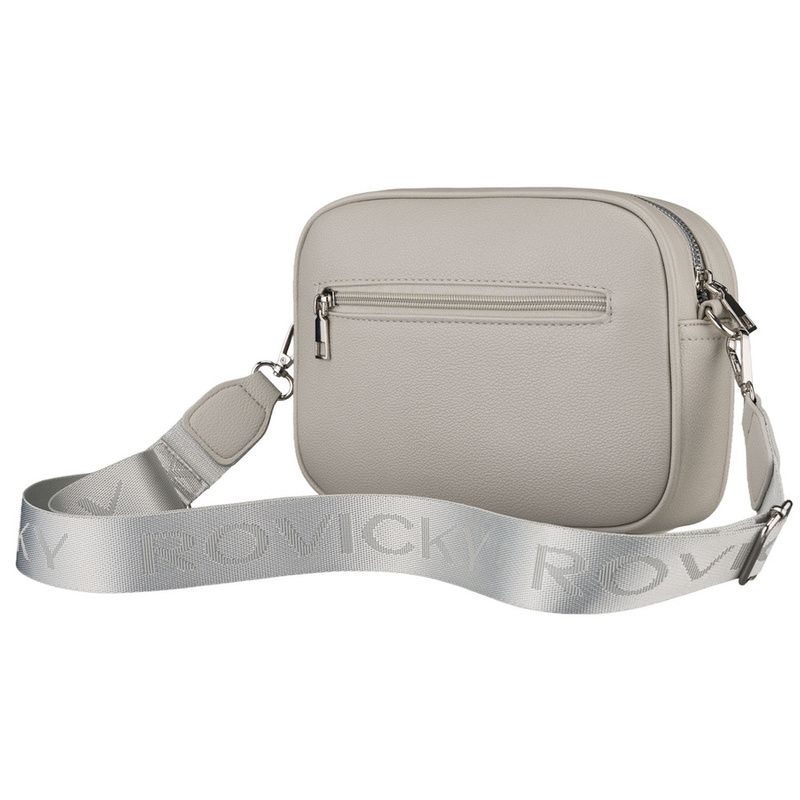 Listonoszka damska ze skóry ekologicznej w szarym kolorze zamykana suwakiem - Rovicky