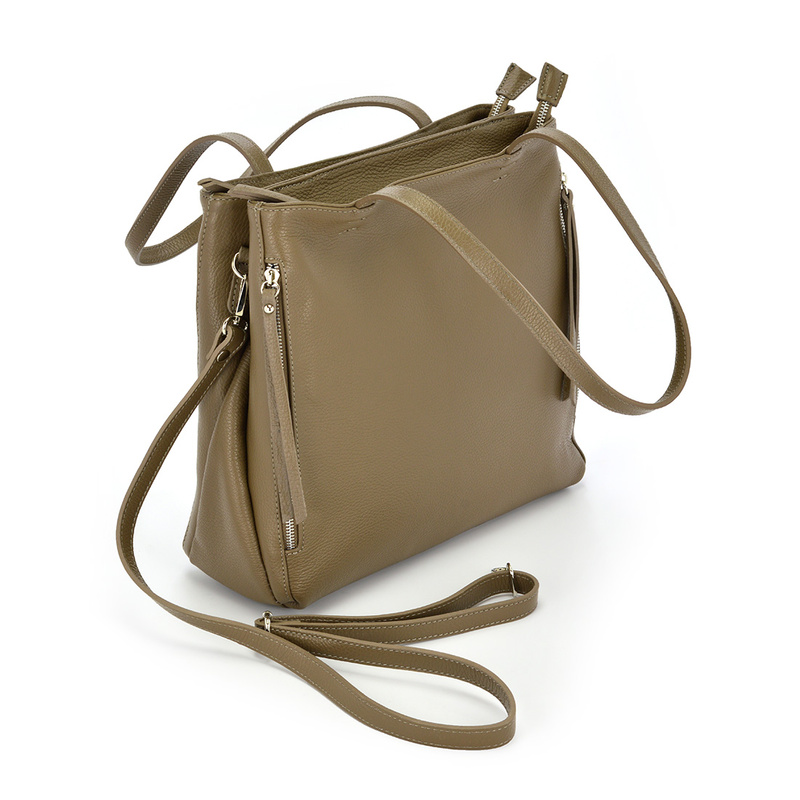 Elegancka stylowa duża damska skórzana shopperbag