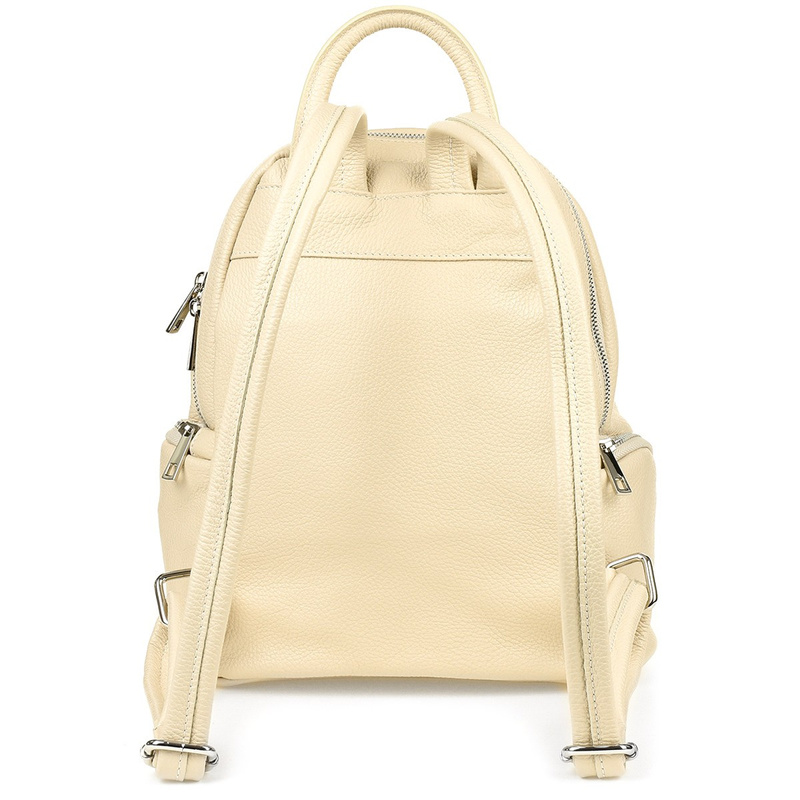 Kremowy Włoski Plecak Skórzany damski Skóra Naturalna U21
