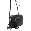 Damska listonoszka torebka Skórzana z brelokiem frędzlem i kieszeniami Luka