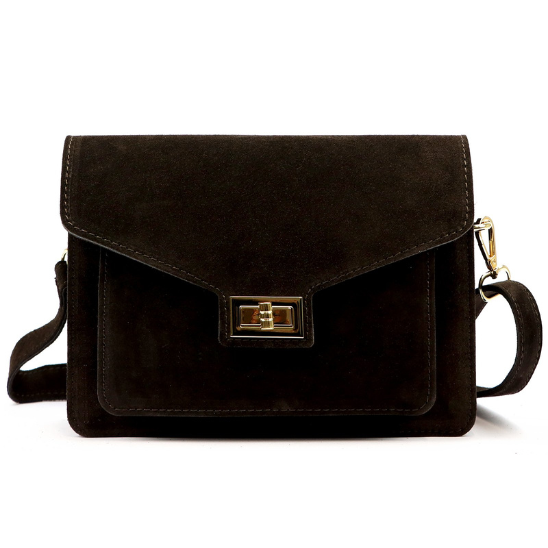 Vera Pelle damska listonoszka skóra naturalna zamsz torebka przez ramię