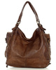 Torba skórzana wysokogatunkowa na ramię styl miejski shoulder leather bag - MARCO MAZZINI czekoladowy brąz