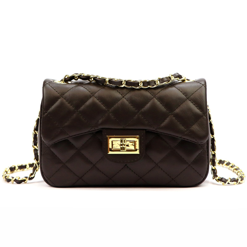 Vera Pelle damska listonoszka skóra naturalna pikowana stylowa torebka