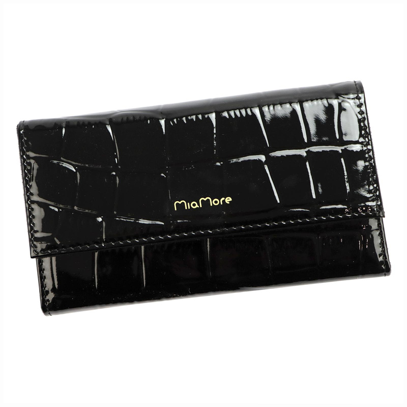 MiaMore etui na telefon z klapką skóra naturalna lakierowana IPHONE 13