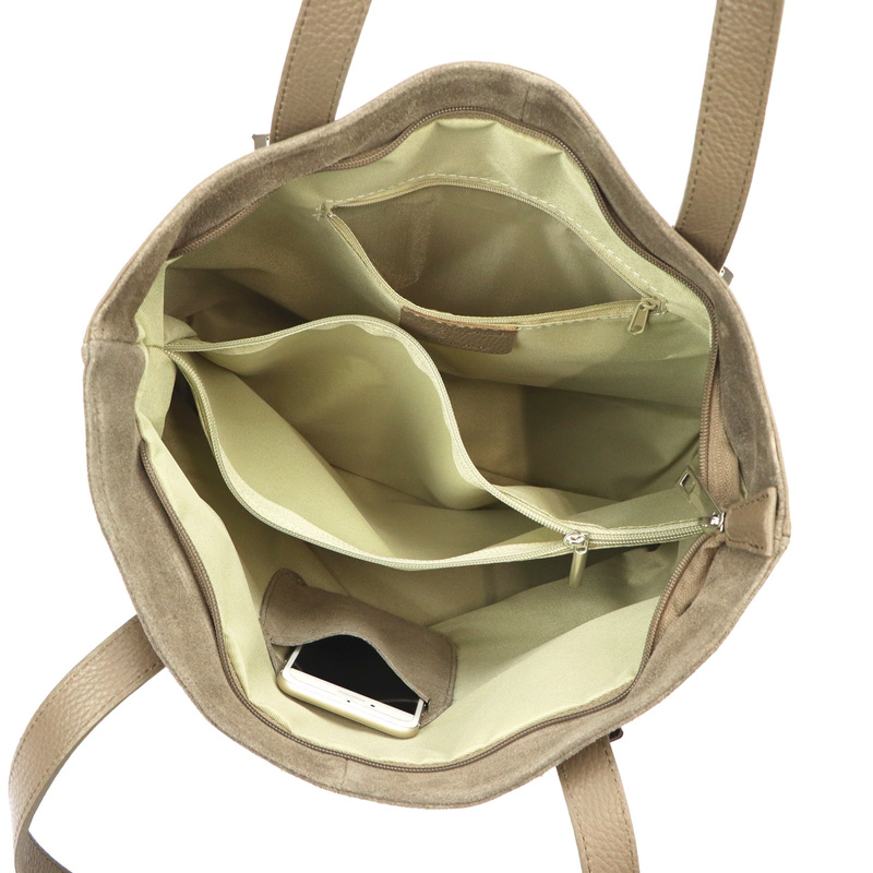 Vera Pelle skórzana damska shopperbag torebka na ramię z organizerem