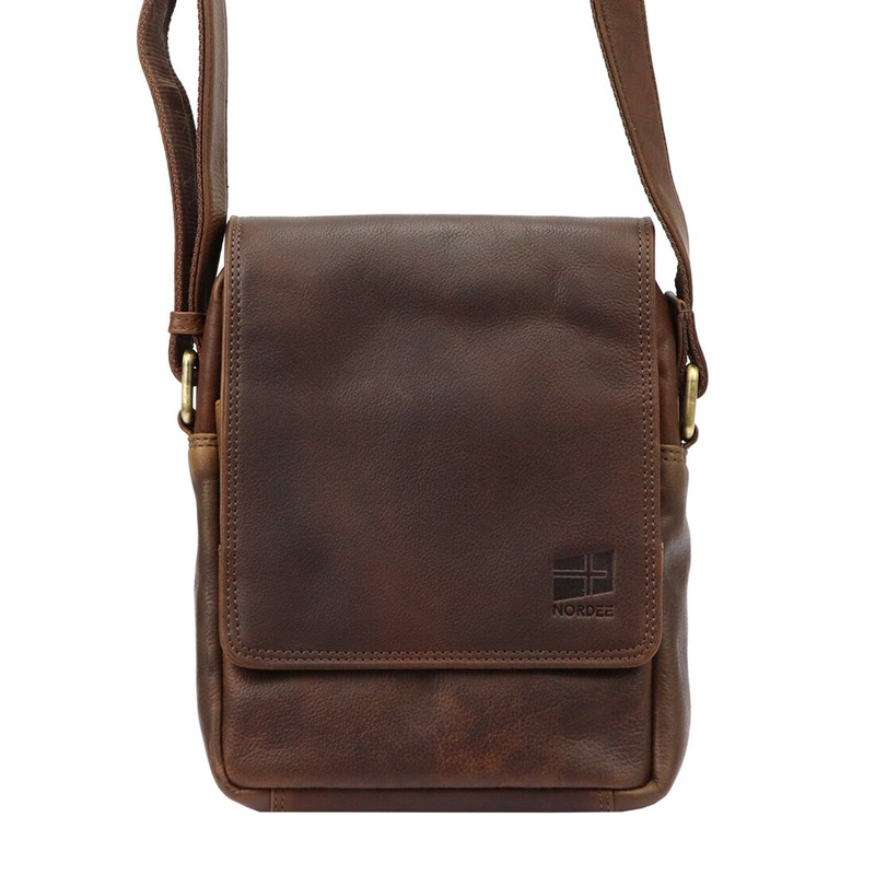 Nordee Miejska pojemna Saszetka męska z naturalnej skóry przez ramię