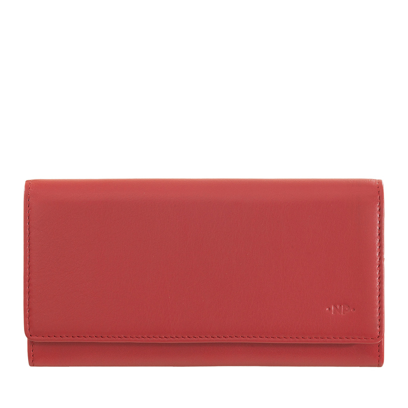 Nuvola Pelle Portfel damski z prawdziwej skóry Nappa z 11 kieszeniami na karty i zamkiem błyskawicznym