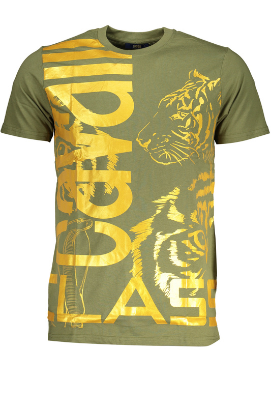 ZIELONY T-SHIRT MĘSKI Z KRÓTKIM RĘKAWEM KLASY CAVALLI
