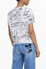 T-SHIRT DAMSKI Z KR�TKIM R�KAWEM DESIGUAL BIA�Y