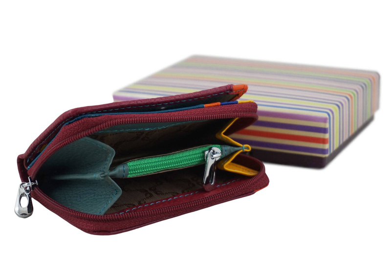 Portfel skórzany damski włoski - Fuksja