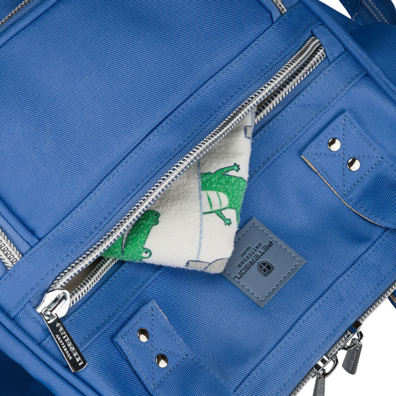 Plecak mommy-bag wykonany z poliestru w niebieskim kolorze - Peterson