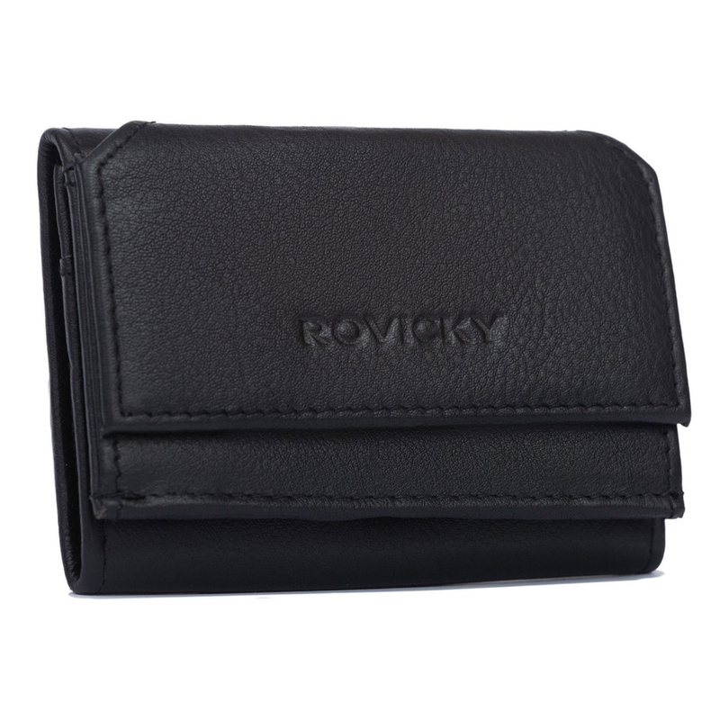 Mały skórzany portfel damski na zatrzask Rovicky