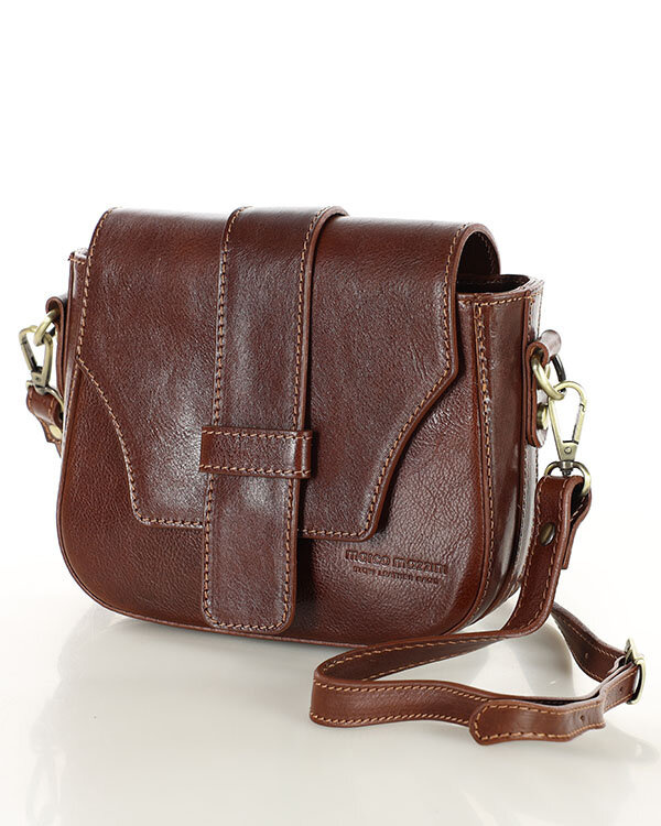 Torebka skórzana crossbody bag MAZZINI VERONA - brąz