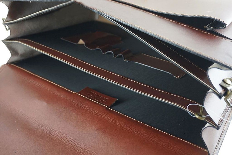 Aktówka męska skórzana - Barberini's - Brązowa