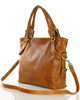 Torebka biznesowa damska kuferek skórzany premium bag - MARCO MAZZINI camel