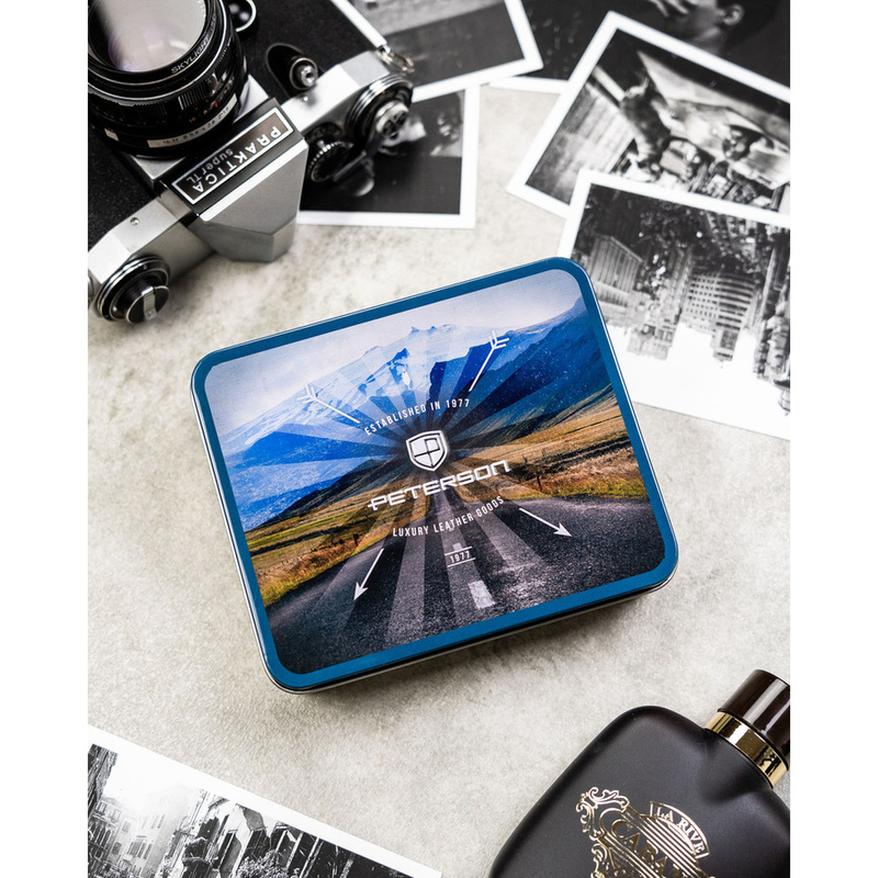 Skórzany męski portfel Peterson PTN RM-22L-BUF